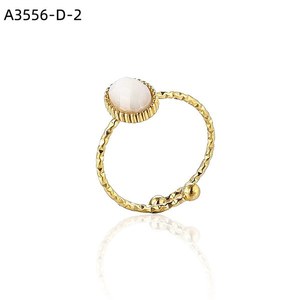 Anillo de Moda Amy Amy, Chapado en Oro, con Piedra Natural Redonda en Engaste Biselado, Estilo Bohemio, Joyería para Mujer, Regalo, Uso Diario - Product Image 6
