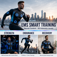 Veste de fitness intelligente ultra-fine EMS avec connectivité Bluetooth sans fil, 50 niveaux d'intensité pour la perte de poids, utilisation à domicile ou en studio