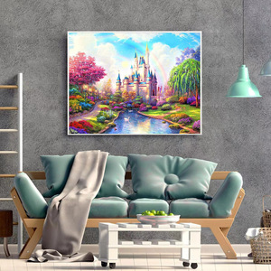 Songwooart ภาพวาดผ้าใบปักครอสติชติด<span class=keywords><strong>เพชร</strong></span>ภูมิทัศน์ปราสาทยุโรป5D กำหนดเอง - Product Image 1