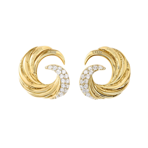 Orecchini in oro bianco con diamanti E3335 Gioielli di lusso da donna con taglio rotondo brillante, colore D naturale - Product Image 1