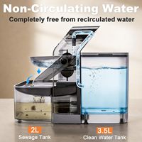 Nouvelle Fontaine à Eau Intelligente pour Chat en Acier Inoxydable, Rechargeable, à Piles, avec Fonction Inclinaison et Séparation Eau Propre/Eau Sale, Noire