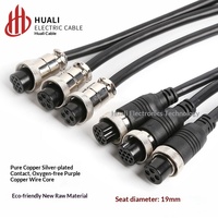 Connecteur d'aviation circulaire à angle droit GX20, prise mâle/femelle, contacts en cuivre argenté, câble 12/14/15 cœurs, 1m/2m/20cm