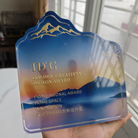 Trophée personnalisé en cristal transparent en forme de montagne iceberg, presse-papiers MH-T250