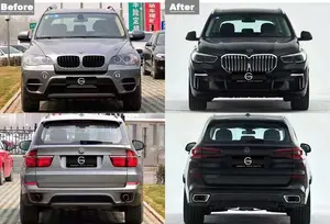 E70 to G05 bodykit untuk 2006-2013 BMW X5 E70 upgrade G05 MT kit bodi M Sport mobil bumper fender hood tutup bagasi lampu depan