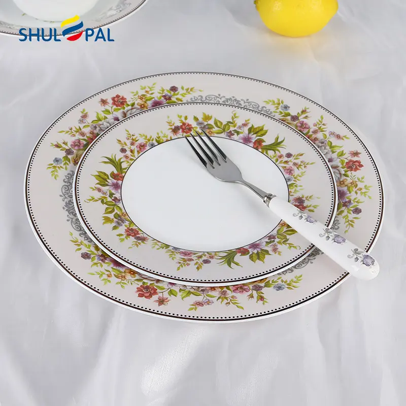 Luxury Decor Plate Crockery Wedding Hotel Restaurant Dishes Trays Dinnerware Opal Glass Serving Plates