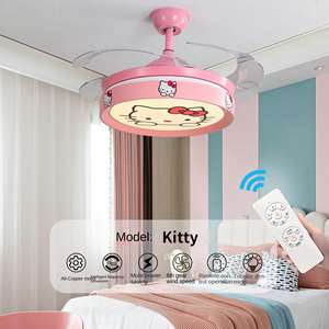 พัดลมเพดาน LED 42นิ้วสไตล์โมเดิร์น, พัดลมติดเพดาน LED พร้อมรีโมทควบคุมอัจฉริยะสามารถพับเก็บได้ทำจากทองแดงสำหรับห้องนั่งเล่น - Product Image 3