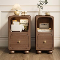 Mesitas de Noche Modernas y Elegantes para Dormitorio, con Base Esférica, Color Beige, Bonitas, de Madera, con 1 Cajón, Duraderas, para Sala de Estar