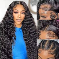 Perruques Lace Front en Cheveux Humains Bouclés Kinky Pas Chères, Perruques Full Lace HD en Cheveux Humains pour Femmes Noires, Perruques Frontales HD en Cheveux Indiens Bruts