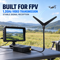 Antenne de drone FPV 5dBi 1,2 GHz 1050-1380 MHz avec câble RG141 et connecteur SMA mâle pour transmission vidéo UAV