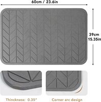 Tapis de bain en pierre de diatomée antidérapant, super absorbant, séchage rapide, plat et rigide, motif flèche, tapis de sol pour salle de bain, lot de 2
