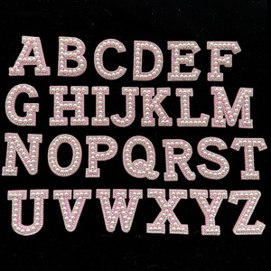 Patchs lettres 3D <span class=keywords><strong>en</strong></span> perles et strass A-Z pour sacs, chapeaux, jeans, robes de mariée, bijoux et accessoires DIY - Product Image 4
