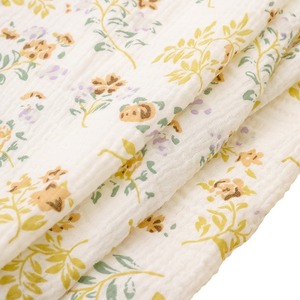 Couverture en <span class=keywords><strong>gaze</strong></span> <span class=keywords><strong>de</strong></span> <span class=keywords><strong>coton</strong></span> pur pour bébé, <span class=keywords><strong>double</strong></span> crêpe, en mousseline, bordure enveloppante, serviette <span class=keywords><strong>de</strong></span> bain, climatisation, motif floral, toutes saisons - Product Image 5
