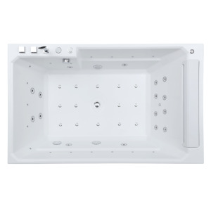 อ่างอาบน้ำอะคริลิคสำหรับนวดผ่อนคลายสำหรับผู้ใหญ่ 2 คน ยี่ห้อ Hotel&Home พร้อมระบบนวดจากุซซี่ อ่างน้ำร้อนทันสมัยสำหรับครอบครัว ใช้ในบ้าน พร้อมหมอนและระบบน้ำตก - Product Image 3