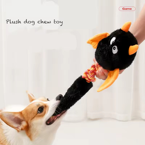 Jouets en peluche couineurs pour animaux de compagnie, en coton durable, amusants, en forme de démon, avec corde, son interactif, jouets à mâcher en peluche pour chiens - Product Image 2