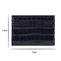 Offre Spéciale noir luxe Crocodile motif cuir Pu unisexe mince minimaliste porte-cartes de crédit Logo personnalisé porte-cartes d'identité portefeuille