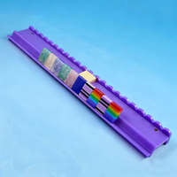 Tuiles de Mahjong de taille standard, jaune vif, rose, violet, plateaux en acrylique, supports avec poussoirs magnétiques.