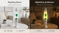 Lampe à lave électrique en aluminium de 13 pouces avec design moderne pour la décoration intérieure et l'éclairage d'ambiance de la chambre