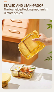 Contenants de préparation de repas au micro-ondes <span class=keywords><strong>en</strong></span> <span class=keywords><strong>verre</strong></span>, boîtes à lunch bento avec couvercles anti-brûlure résistants à la chaleur - Product Image 5