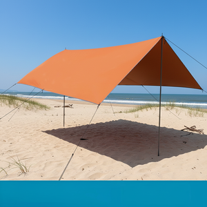 Carpa Grande <span class=keywords><strong>para</strong></span> Acampar al Aire Libre con Techo Plano, Portátil, Impermeable y Protector Solar, Sombrilla <span class=keywords><strong>para</strong></span> Pesca en la Playa - Product Image 1