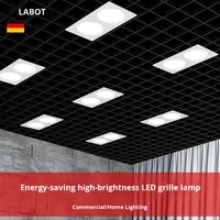 Plafonnier LED encastré en aluminium 15x15 avec grille en maille, spot carré audacieux