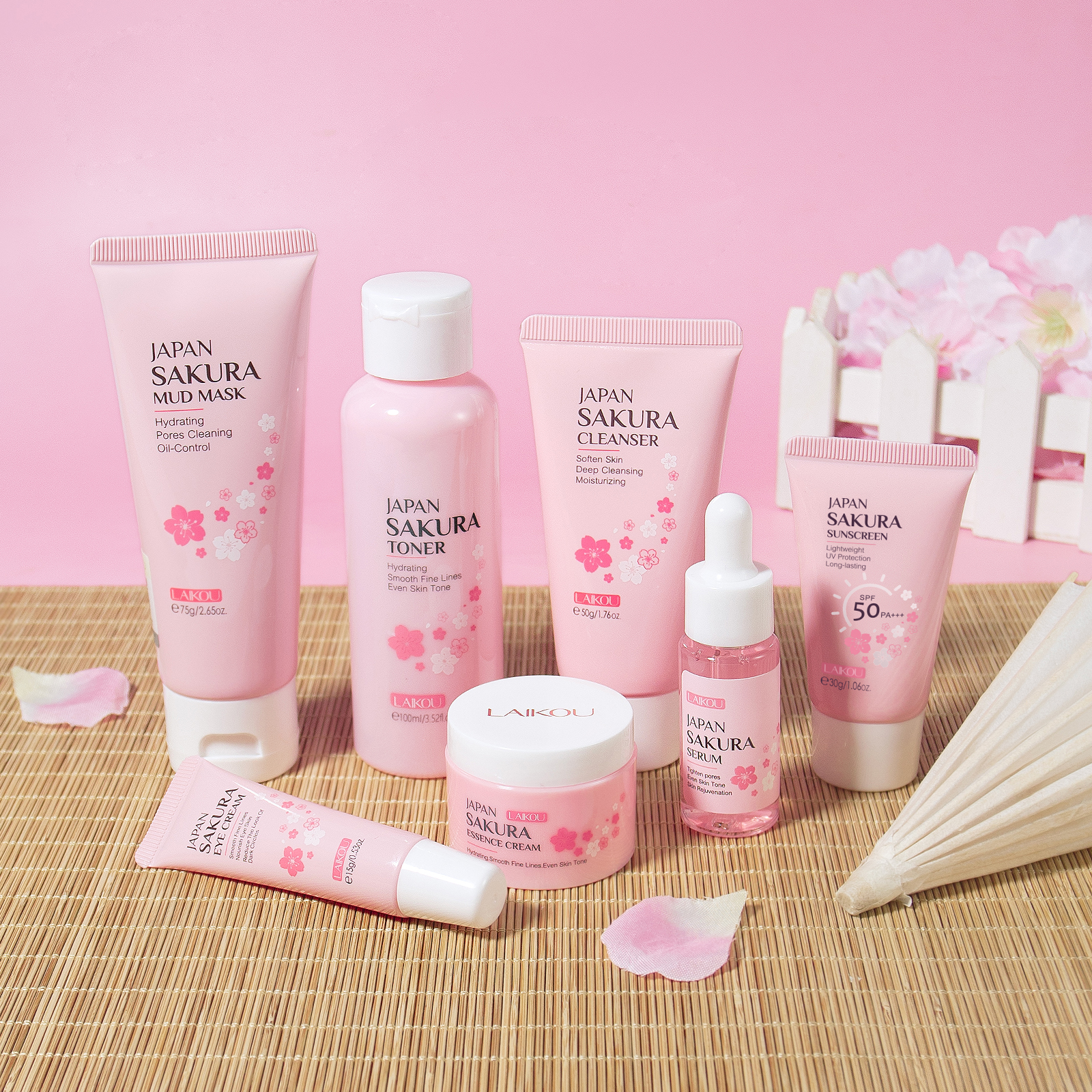 Moisturizing Anti-aging Facial Skincare Set - Laikou Japan Sakura Oem