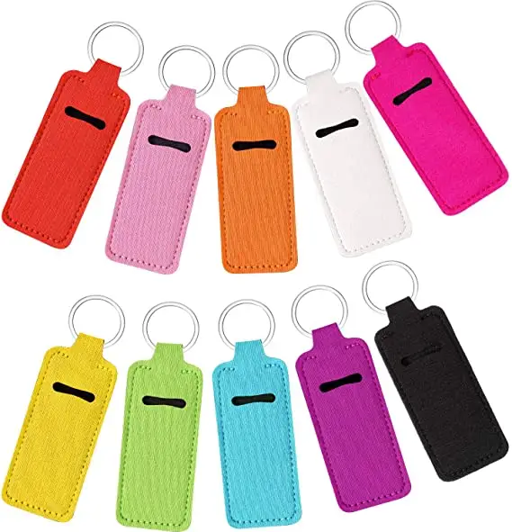 Neoprene המשחה Keychain מחזיק עם קליפ שפתון שפתון גלוס מחזיק Keychain