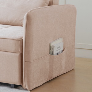 Sofá <span class=keywords><strong>cama</strong></span> extraíble de tela de chenilla Rosa Sofá <span class=keywords><strong>cama</strong></span> <span class=keywords><strong>Loveseat</strong></span> Sofá Sofás Camas con reposabrazos ajustables Ventas al por mayor - Product Image 4