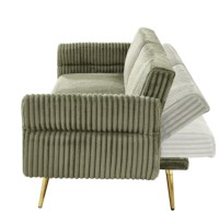 Canapé-lit en velours côtelé de 79 pouces, canapé-lit double pliable avec accoudoirs rabattables, adapté aux salons et aux petits espaces