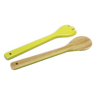 Ensemble de cuillères et fourchettes à salade en bambou Outils à salade écologiques - Product Image 4