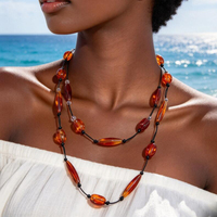 Kalung Choker Liontin Cabang Karang Merah OEM/ODM Perhiasan Fashion, Kalung Kerah Logam Emas, Kalung Kerah Wanita, Kalung Merah