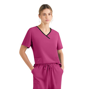 Uniformi satinata estive in poliestere traspirante Spandex, set smerigliati da <span class=keywords><strong>lavoro</strong></span> da infermiera, set smerigliati per cure mediche - Product Image 2