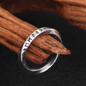 Collar con Colgante de Runas Luen de Acero de Titanio, Estilo Vikingo Nórdico, Retro, Simple, Redondo, Cadena Larga, para Hombre y Mujer - Product Image 6