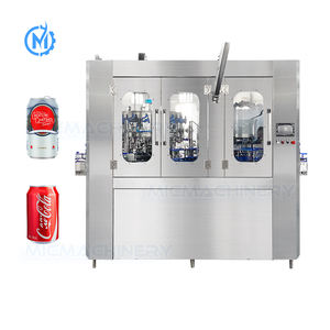 Llenado completamente automático de la máquina de llenado de latas de sellado de bebidas carbonatadas con gas dióxido de carbono nitrógeno - Product Image 1