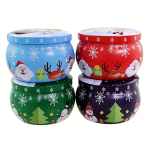 Aromatherapy Candle Jar <b>Small</b> Flower Retro Tinplate Candy Jar Christmas Round <b>Tin</b> Scented Candle <b>Small</b> Gift Jar With Lid - Product Image 5