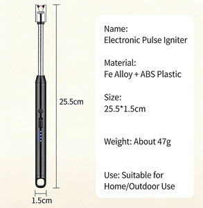 Briquet électrique à arc rechargeable USB en gros, sans flamme, portable, en métal, pour cuisine, bougies, avec fonction coupe-vent pour barbecue - Product Image 4