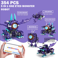 Kaiyu K96160 5 en 1 City One Eyed Monster Transform RC Robot, Control Remoto por APP, Juguetes de Bloques de Construcción para Niños, Regalos