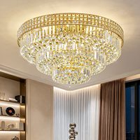Lustre de plafond en cristal de luxe en fer pour villa, salle de banquet, salon, hall d'hôtel, décoration de toute la maison, chambre à coucher, éclairage de plafond central