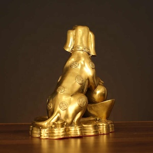 PERRO DE COBRE ORNAMENTOS ZODIAC DOG FORTUNE YUANBAO PERRO HOGAR SALA DE ESTAR OFICINA TIENDA REGALO ARTESANÍA DECORATIVA - Product Image 3