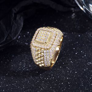New Century Men's Full Diamond Ring Size 7 8 9 10 11 12 Hip Hop Style Jewelry - Product Image 2