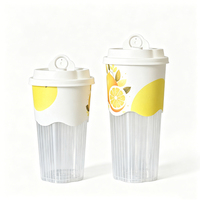 Gobelet jetable IML en plastique PP épaissi, résistant à la chaleur et anti-fuite, pour boissons, café, avec logo personnalisé, vente en gros
