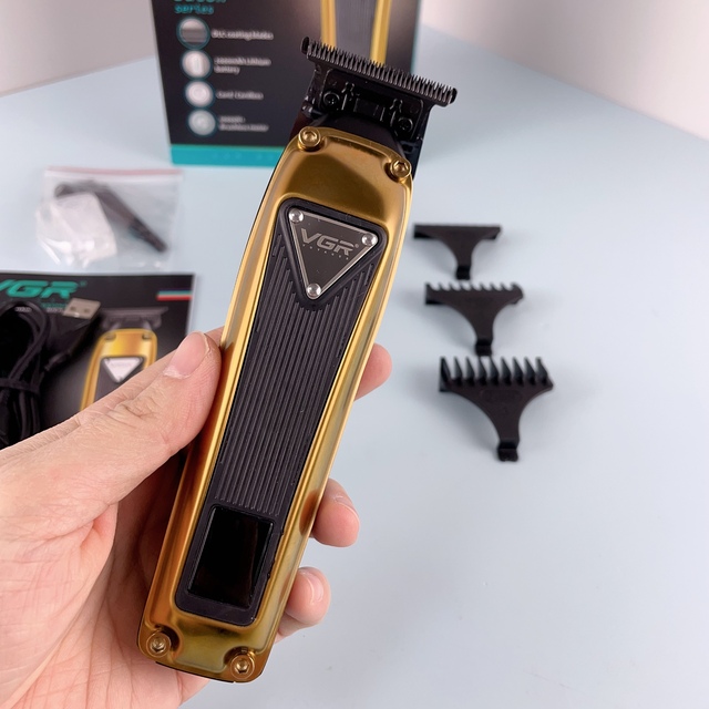 Vgr V-913 Adjustable Salon Metal Professional Rechargeable Beard Trimmer Electric Cordless Barber Hair Clipper for Men