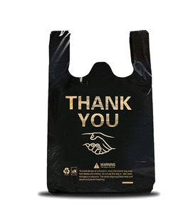 Bolsa de compras de camiseta de supermercado de plástico biodegradable con logotipo personalizado - Product Image 4