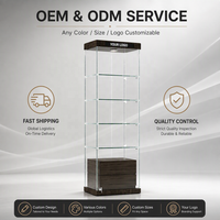 Vitrine LED en verre pour magasin de détail avec éclairage et verrouillage, personnalisable avec logo, pour centres commerciaux et usage commercial