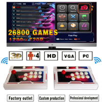 Console de jeux vidéo HD 3D 29800-en-1, rétro, pour fêtes de famille, avec manette de jeu d'arcade à monnayeur en métal et ABS, 2 joueurs, version anglaise