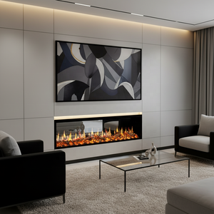 <span class=keywords><strong>Cheminée</strong></span> électrique moderne intégrée au mur, à LED 3D, à effet de <span class=keywords><strong>flamme</strong></span>, écologique, pour la décoration intérieure - Product Image 3