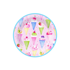 DAMAI Customized <b>Blue</b> Icecream Theme Paper Plate Disposable <b>Dinner</b> Tableware <b>Set</b> for Summer Kids Birthday Party Decorations - Product Image 6