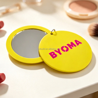 Miroir de maquillage compact portable, rotatif, double face, éclairé, avec logo personnalisé imprimé UV, miroir de voyage de poche
