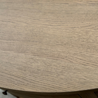 FH1036 Hamptons Demi-Lune Forme Ovale Pays Courbé Chêne Massif Unique Home Decor Console Table Luxe avec Étagères et Tiroirs