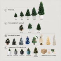 Nouvel arbre de Noël de haute qualité personnalisé et convivial avec de vrais fleurs préservées pour la décoration de bureau intérieure
