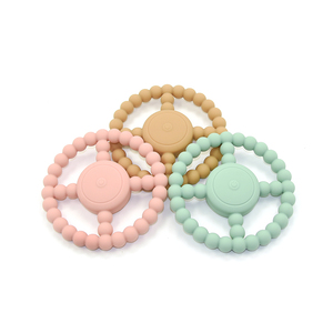 Anneau de <span class=keywords><strong>dentition</strong></span> en Silicone pour bébé, 100% de qualité alimentaire, <span class=keywords><strong>jouet</strong></span> à mâcher <span class=keywords><strong>vibrant</strong></span>, 100% sans BPA - Product Image 1